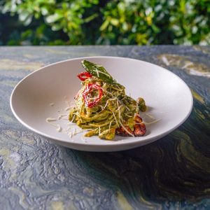Chicken basil spaghetti